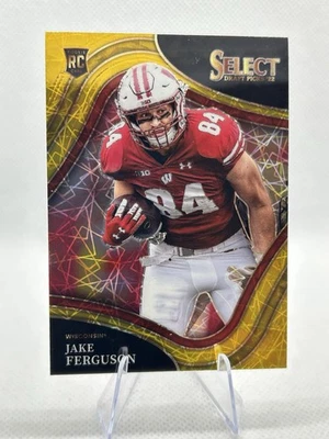  Jake Ferguson 2022 Panini Select Draft Picks #122 Field Level Gold Lazer Rookie - Image 1 of 2