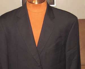 HUGO BOSS Dark Gray Check Suit Men's 44L 44 Long Einstein /Beta US 38 X 33 - Picture 1 of 7