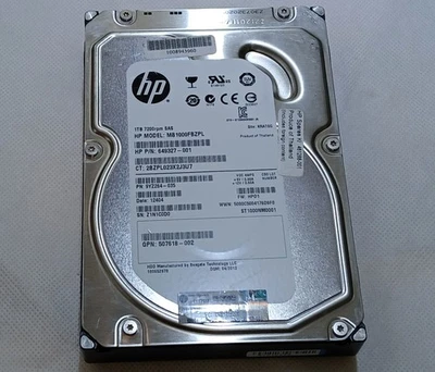 ✔️💽SAS 1TB 3.5" 7200RPM HP MB1000FBZPL 3.5 INCH HARD DRIVE HDD - Image 1 of 4