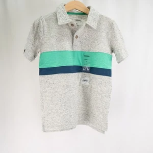 Sonoma Boys' Short-Sleeve Polo Shirt • gray, blue, green stripe • 5 (NEW W TAGS) - Picture 1 of 7