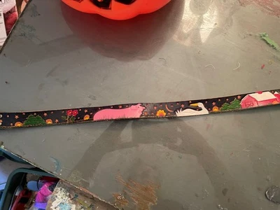 Diane Weiss  NYC for  Mabel's Leather Hand-Painted Belt  Solid Brass Buckle 28" - Image 1 of 4