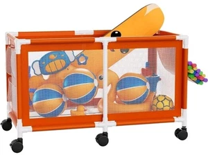 Orange 280 Gallon 69” Extra Large Mesh Rolling Storage Organizer Bin 69x32x35 - Picture 1 of 9
