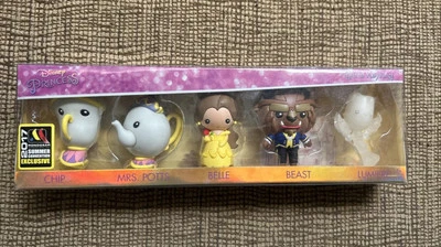 Juego de 5 llaveros de espuma de La Bella y la Bestia de Disney SDCC 2017 de San Diego Comic Con Foto 1 de 4