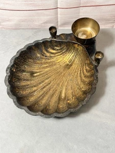 FB Rogers Silver Co Muschel Tablett mit Kerzenhaltern Vintage Nancy Meyers Vibes - Bild 1 von 9