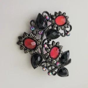 Broche prendedor vintage 1928 estrás flores renacimiento victoriano declaración gótico - Imagen 1 de 6