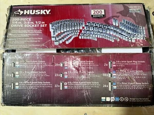 Socket Set SAE Metric Chrome 1/4 in. 3/8 in. and 1/2 in. Drive 200 Piece *New* - Picture 1 of 5