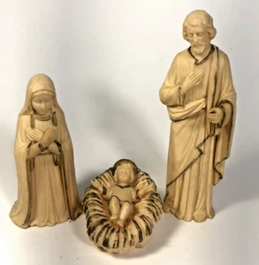 Nativity Mary Joseph Baby Jesus Manger ARA Plastic 5 inch Hong Kong Vintage 1962 - Picture 1 of 5