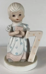 Lefton Birthday Girl Figurine  Age 7 The Christopher Collection 1982 - Picture 1 of 5