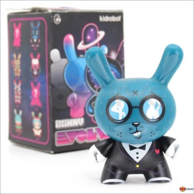 Kidrobot Dunny Evolved Starry Eyed Shy Blue Wolf 3" Vinyl Figure Phase 1 Kronk - Image 1 of 2