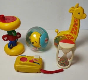 5 Vintage Johnson & Johnson and Fisher Price Baby Toy Lot Toy Bundle - Picture 1 of 13