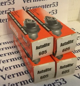 One Set of Four Autolite # 605 Nascar Perfomance Copper Core Spark Plugs - Picture 1 of 1