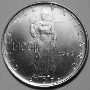 Vatican City 100 Lire Coin 1965 A III KM# 82.2 Pope Paul VI One Hundred - Picture 1 of 2