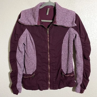 Chaqueta XCVI Mujer Talla Pequeña Granate Cremallera Frontal Foto 1 de 4