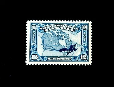 Sello de Canadá - Mapa de 1927 60ª Confederación 12c Como Nuevo OG LH r74 Fresco🔥 Foto 1 de 2