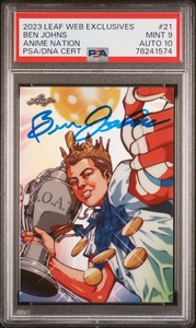 2023 Leaf Pickleball Anime Nation Ben Johns Rookie Card On Card Autograph