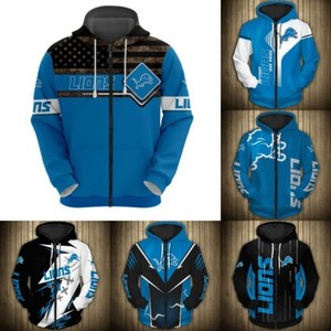 detroit lions 3d moletom com capuz