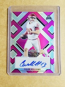 2022 LEAF METAL DRAFT CALEB WILLIAMS ROOKIE PINK PRIZM AUTO RARE SP #/20 !