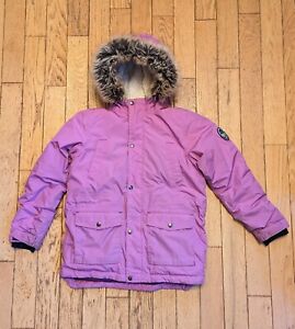 Girls Lands End Expedition Down Parka Purple M Husky Plus 10/12 Winter Coat 