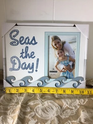 Marco de fotos náutico “Seas the Day” de Malden, 4 X 6 pulgadas tamaño foto marco más grande Foto 1 de 4