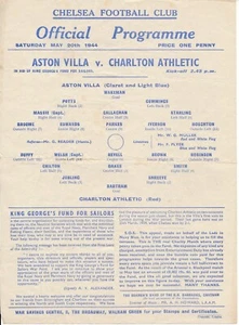WAR CUP FINAL NORTH v SOUTH 1944 Aston Villa v Charlton Athletic @ Chelsea FC - Picture 1 of 1