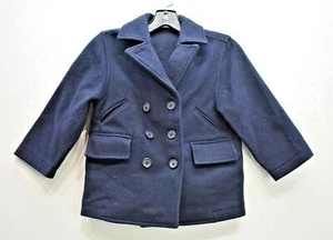 Old Navy Kids Notch Lapel Double Breasted Flap Pocket Wool Blend Pea Coat 4/5 - Picture 1 of 7
