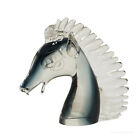 a stylized murano horse head sculpture in sommerso glass