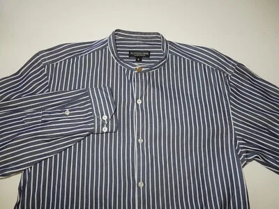 J. Peterman Men's Mandarin Collar Button Front Shirt S Collarless Banded - Image 1 of 4