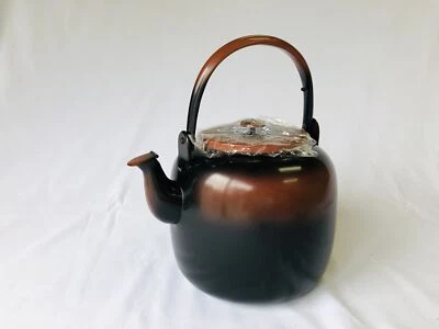 Y4735 TEA POT caixa de pote de cobre mizusashi Japão antiga cerimônia do chá vintage - Imagem 1 de 4