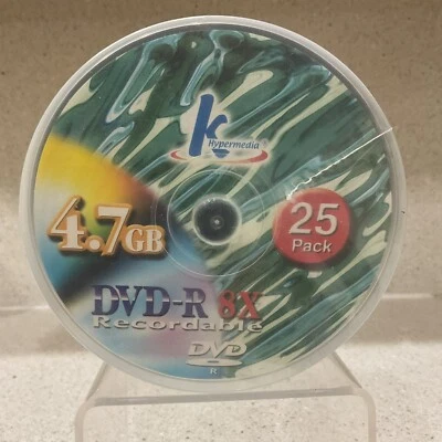 KHypermedia DVD-R 8X Recordable 4.7GB 25 Pack NEW SEALED - Image 1 of 3