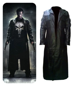 The Punisher Frank War Zone Thomas Jane Tactical Faux Leather Trench Coat - Picture 1 of 5