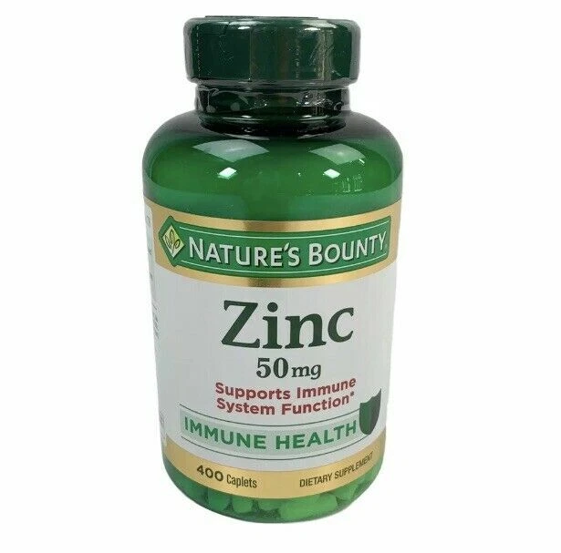 Nature’s Bounty Zinc 50 mg Caplets - 100 Count (4 Pack)
