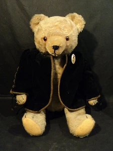19" BEIGE MOHAIR JOINTED GERMAN 1950's GEBRUDER HERMANN TEDDY BEAR w/ GROWLER - Picture 1 of 12