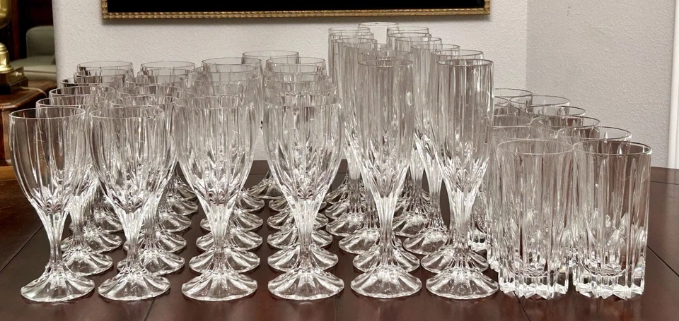 Mikasa Crystal Berkeley Water Goblet Wine Champagne Highball Glassware 47 Pc VTG - Image 1 of 4