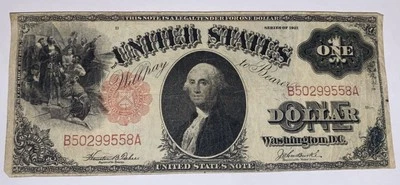 Series of 1917 United States Legal Tender One Dollar Large Bank Note  - Image 1 of 4