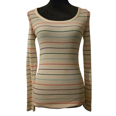 Top Y2K Ocean Pacific Rayas S Acanalado Tejido Gofre Ajustado Arco Iris De Colección Foto 1 de 4