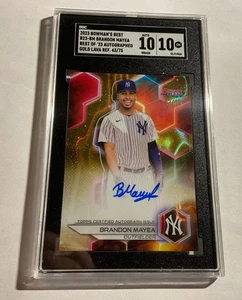 Bowman's Best Brandon Mayea 2023 refractor de lava dorado automático Yankees/75 SGC 10 - Imagen 1 de 2