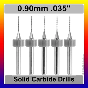 0,9 mm #65 .035 Zoll Vollhartmetall Bohrereinsatz FÜNF Stück 1/8 Zoll Schaft 0,90 mm 0,9 mm R/S - Bild 1 von 4