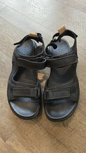 ECCO Yucatan Sandalen Wandern Walking, All Black Leather; Damen Gr. 8 EU 39, neuwertig - Bild 1 von 5