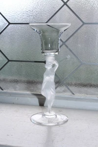 Candelabro de vidrio Art Deco Bayel Bacchante vástago desnudo esmerilado 9 disponibles - Imagen 1 de 3