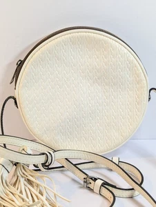 Patricia Nash Scafati Woven Canteen Small White Crossbody Handbag Handtasche - Bild 1 von 8