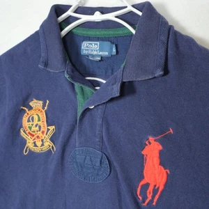 Vintage Y2K Polo Ralph Lauren Big Pony RL County Riders & Jockey Club Crest Art - Picture 1 of 10