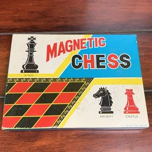Magnetisches Schachspiel Vintage 80er Jahre Made in Japan Kunststoff tragbar klein - Bild 1 von 11