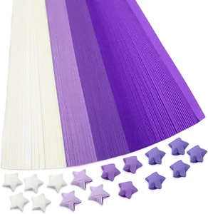 540 Sheets of Star Origami Paper, 4 Colors of Lucky Star Paper Strips, Double Si - Picture 1 of 7