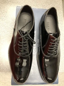 NUEVO EN CAJA Zapatos Cole Haan Madison Plain Ox II NEGRO BRILLANTE TALLA 7.5 CHAROL NEGRO - Imagen 1 de 4