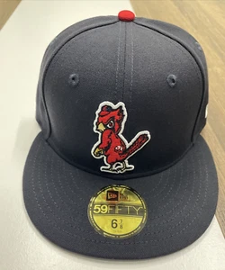 St Louis Cardinals Mens 6 7/8 New Era 59FIFTY Navy Blue Fitted Hat Snapback Cap - Picture 1 of 11