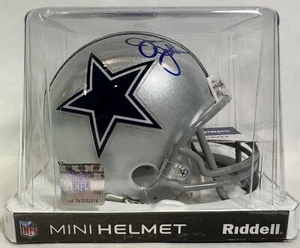 Mini Helmet Dallas Cowboys Jimmy Johnson Autographed - Certified New - Picture 1 of 6