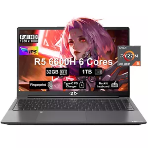 NIMO 15.6" IPS FHD Gaming Business Laptop 32GB RAM 1TB SSD 6 Cores AMD Ryzen 5 - Picture 1 of 9