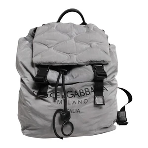 DOLCE & GABBANA Bag Gray Milano Print Drawstring Travel Backpack Borse 1620usd - Picture 1 of 12