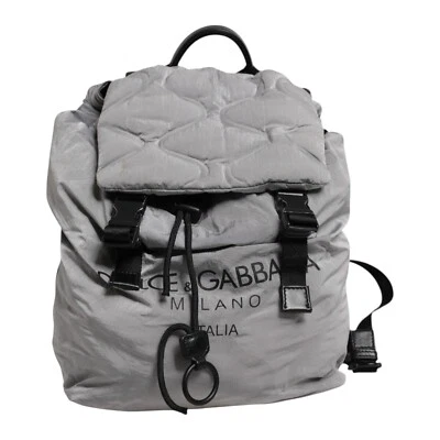 DOLCE & GABBANA Bag Gray Milano Print Drawstring Travel Backpack Borse 1620usd - Image 1 of 4