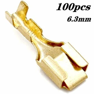 Female Spade Quick Splice Crimp Terminals 6.3mm Connector Non Insulated 100PCS - Picture 1 of 2